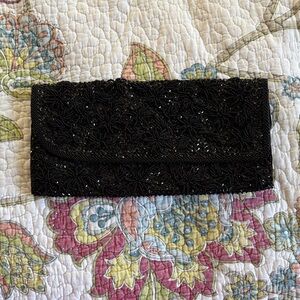 Source Unknown Black Beaded Clutch